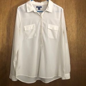 Women’s Old Navy Popover Long Sleeve Collar Top